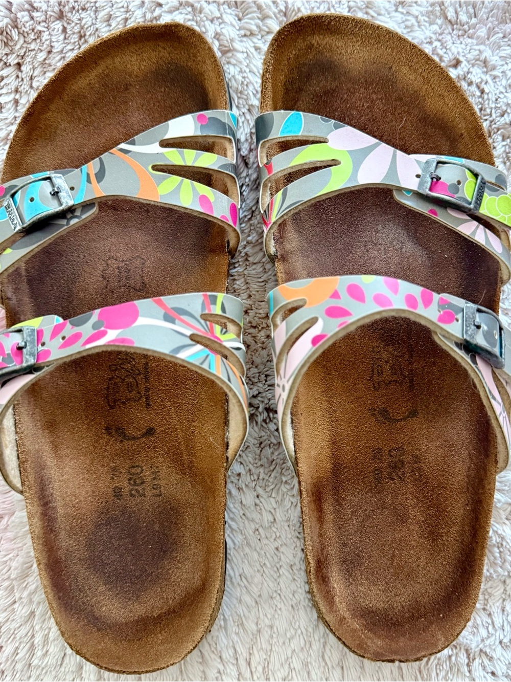 Birkenstock Multicolor Floral Print Two-Strap Sandals - Picture 3 of 7